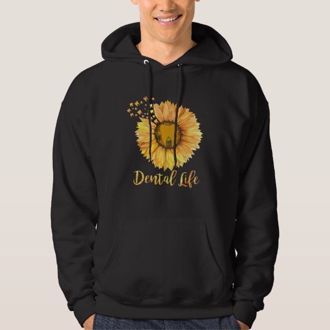 Sudadera Dentist Dental Assistant Life Teeth Sunflower (Anverso)