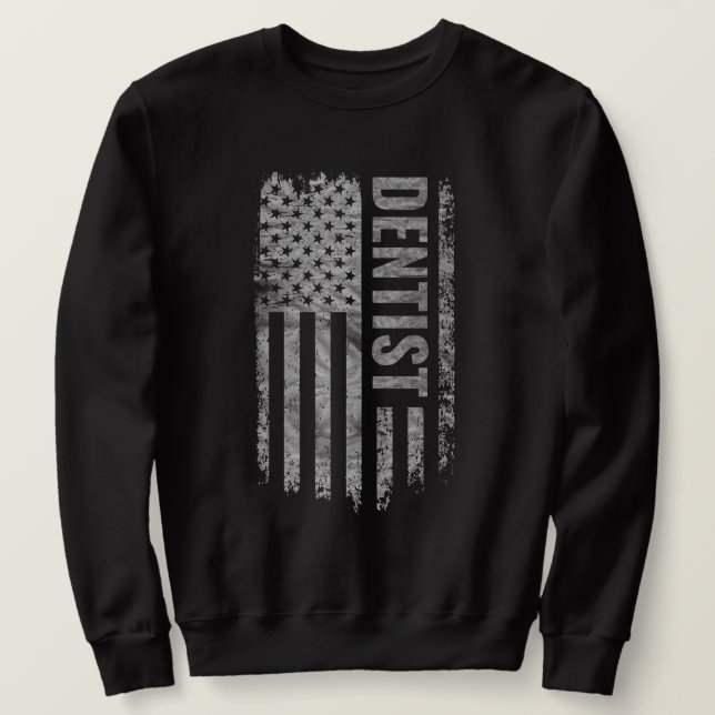Sudadera Dentist USA Flag Distressed design (Anverso del diseño)