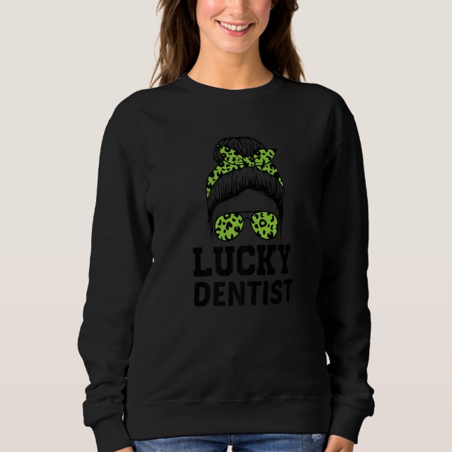 Sudadera Dentista asistente dental de St Patrick's Day Funn (Anverso)