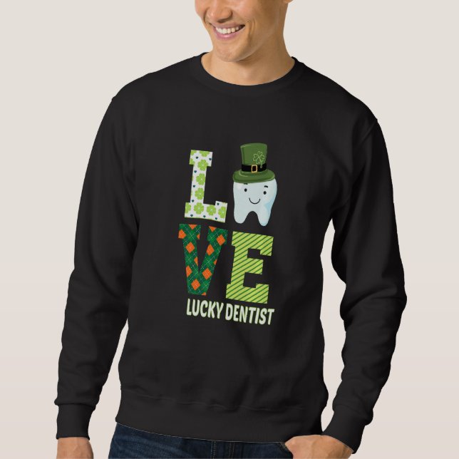 Sudadera Dentista asistente dental de St Patrick's Day Funn (Anverso)