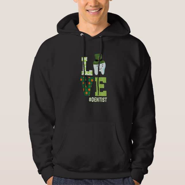 Sudadera Dentista asistente dental St Patrick's Day Love (Anverso)
