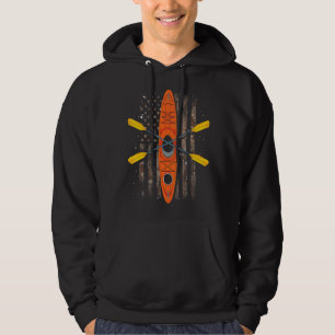Sudadera Deporte al aire libre Kayaker Bandera Estadouniden