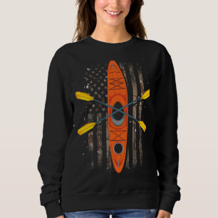 Sudadera Deporte al aire libre Kayaker Bandera Estadouniden