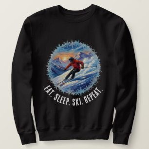 Sudadera Deporte de esquí de invierno - Comer. Dormir. Esqu