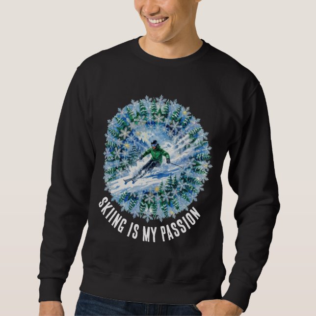 Sudadera Deporte de esquí de invierno: el esquí es mi pasió (Anverso)