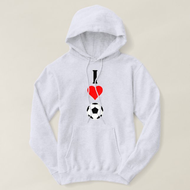 Sudadera Deportes de fútbol masculino "I Love/Heart Soccer" (Diseño del anverso)