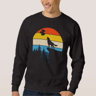 Sudadera Depredador de animales de bosque retro Wol de llen