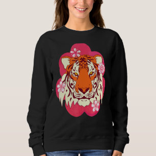Sudadera Depredador de gato salvaje Sakura florece cerezo a