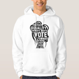 Sudadera Derechos de la mujer votan contra Trump cita a fem