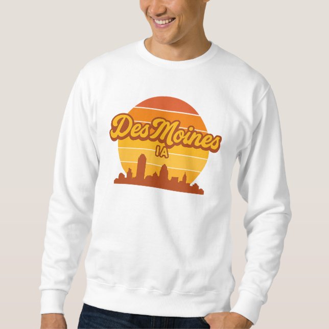 Sudadera Des Moines Iowa Skyline Sunset | Orgullo de la ciu (Anverso)