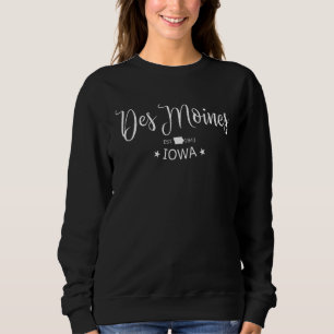 Sudadera Des Moines Iowa State Map Classic Des Moines IA US