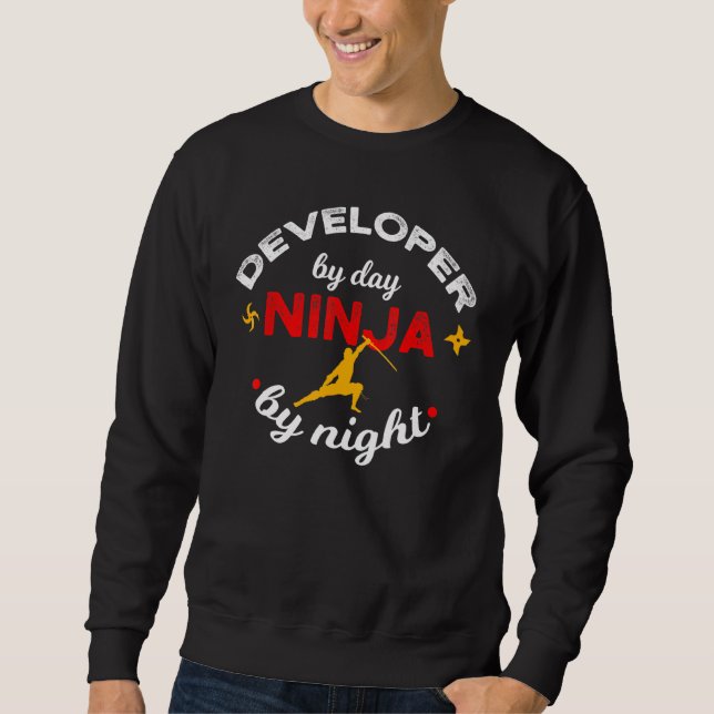 Sudadera Desarrollador De Día Ninja De Noche Depurando Code (Anverso)