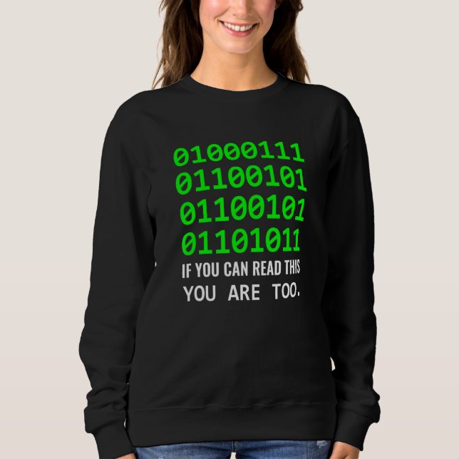 Sudadera Desarrollador de software de código binario de com (Anverso)