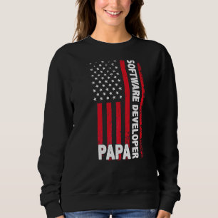 Sudadera Desarrollador de software Papa American Flag Day