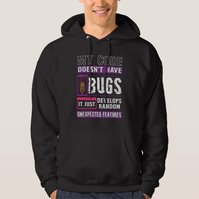 Sudadera Desarrollador Mi código no tiene códigos divertido (Anverso)