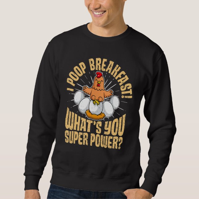 Sudadera Desayuno Poop ¿Cuál es tu super potencia? Gracioso (Anverso)