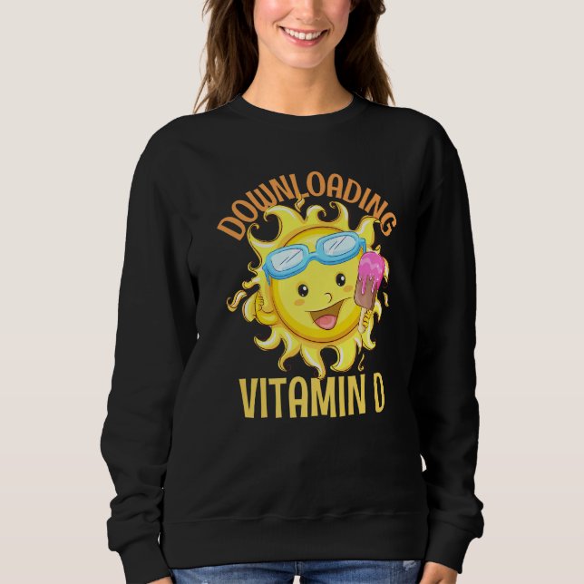 Sudadera Descargando Vitamina D Buscando Sol Verano (Anverso)