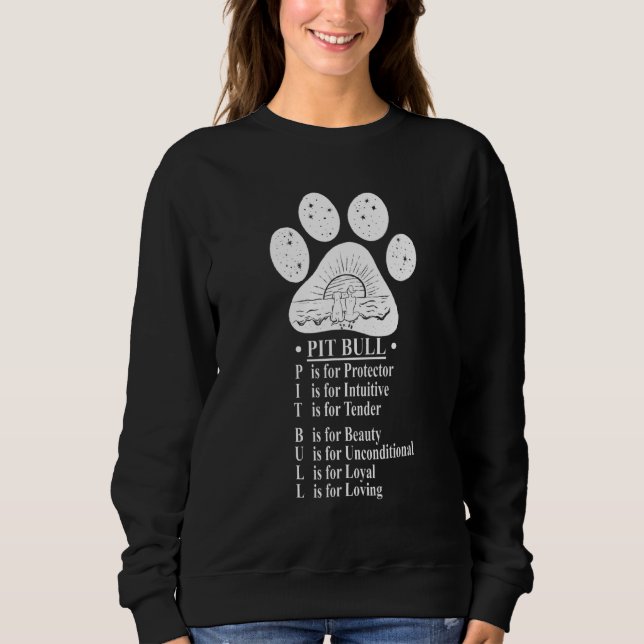 Sudadera Descripción Pitbull Perro Paw Mom (Anverso)