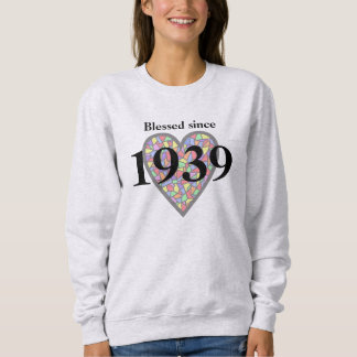 Sudadera desde 1939 vitral bendecido 80.o cumpleaños