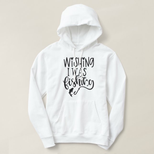 Sudadera deseando estar pescando (Diseño del anverso)