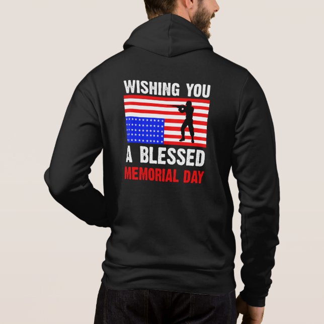 Sudadera Deseándole un Memorial Day Bendito-62237 (Reverso)