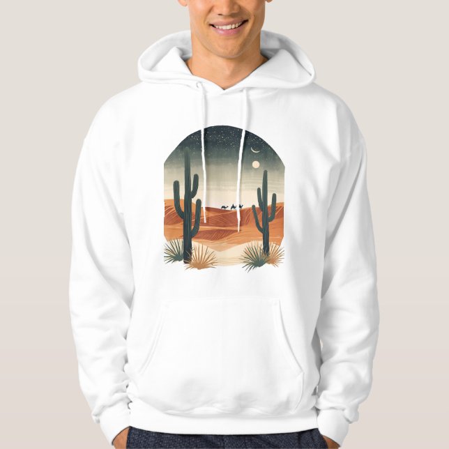 Sudadera Desert Dreamscape – Boho Nightfall Illustration (Anverso)