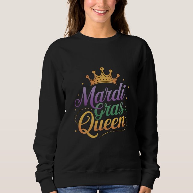 Sudadera Desfile de la Reina de Mardi Gras Fiesta de Disfra (Anverso)