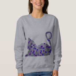 Sudadera Desgaste para mujer del gato azul del mosaico