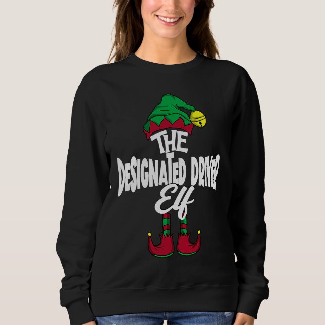 Sudadera DESIGNATED DRIVER Elf Family Group Matching PJ Chr (Anverso)