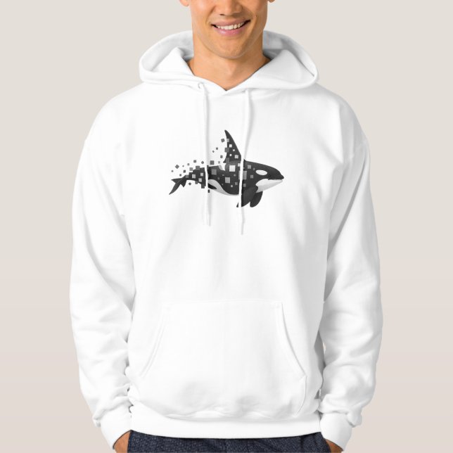 Sudadera Desintegración digital de orcas - Serie de ciberoc (Anverso)