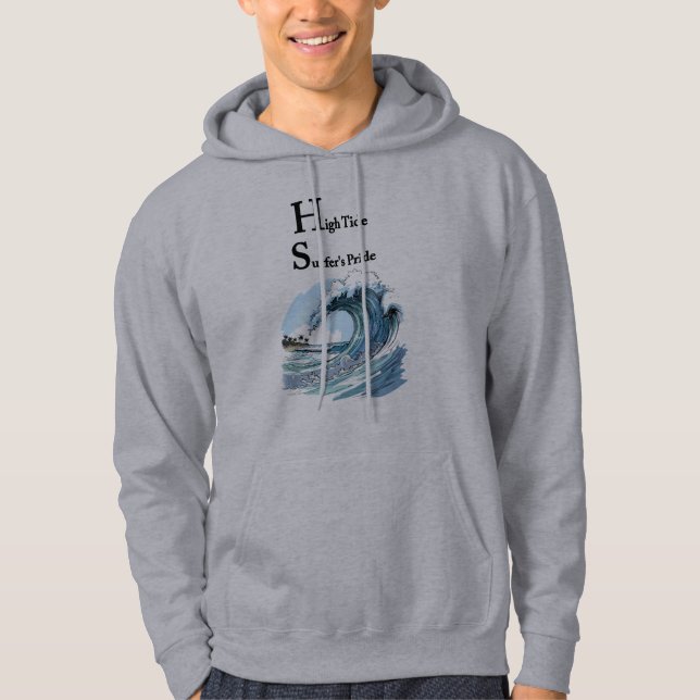 Sudadera “Deslizarse a través de ecos” Olas de surf de vera (Anverso)