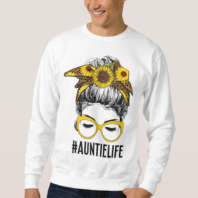 Sudadera Desordenada madre de una tía girasol con vida dive (Anverso)