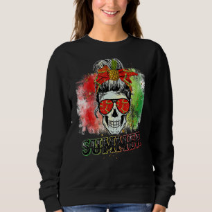 Sudadera Desordenado Bun Skull Summer Women Beach Vacation 