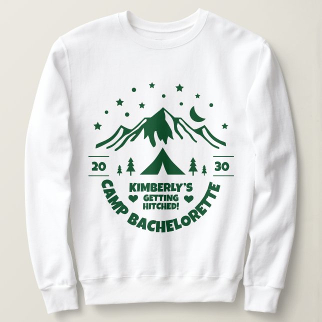 Sudadera Despedida de soltera en el campamento de la novia  (Anverso del diseño)