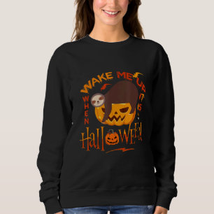 Sudadera Despierta Me Cuando Sea Halloween Ropa de Perezoso