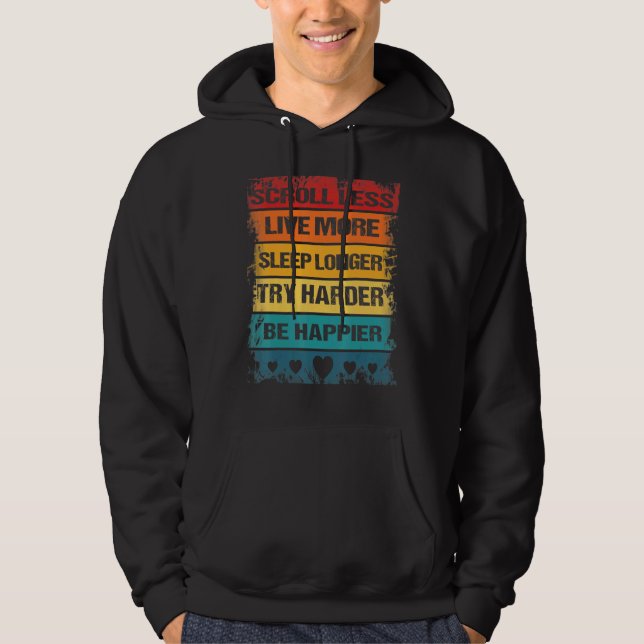 Sudadera Desplazamiento Menos Ser Feliz Inspirador Positivo (Anverso)