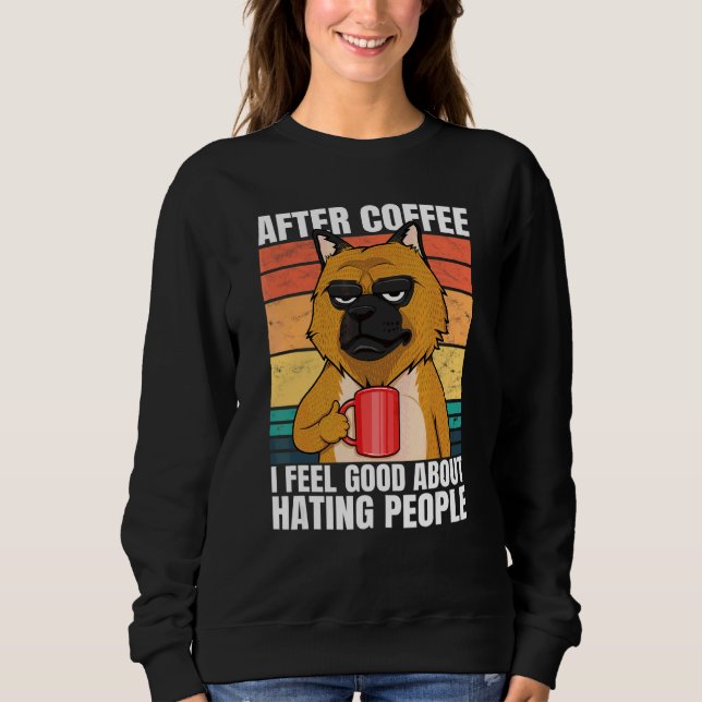 Sudadera Después del café me siento bien odiando a la gente (Anverso)
