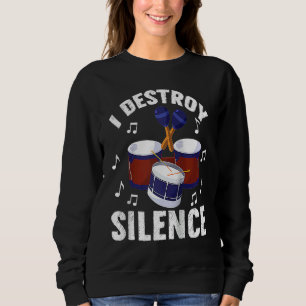 Sudadera Destruyo el Silencio Tambores Percusionista Raglan