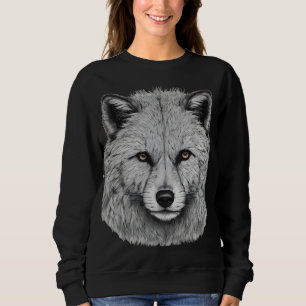 Sudadera Detailed Gray Fox Portrait with Intense Gaze
