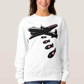 Sudadera Detalles de bombardero rosa de amor estratégico