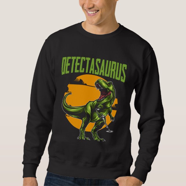 Sudadera Detectasaurus Treasure Hunting Dinosaur Trex Metal (Anverso)