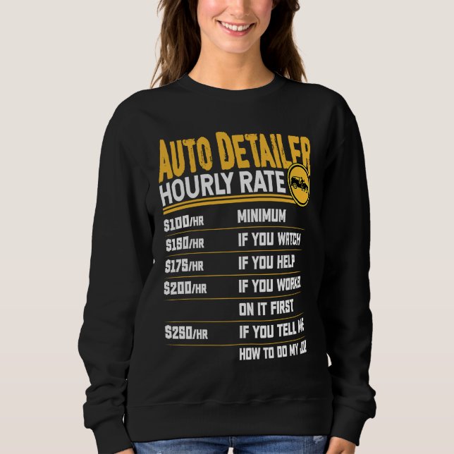 Sudadera Detector de coches de tarifa horaria Detailer de c (Anverso)
