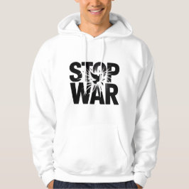 Sudadera detener la guerra, blanco y negro, camiseta