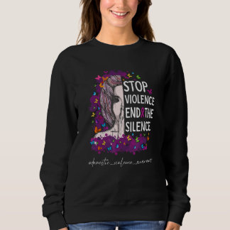 Sudadera Detener la violencia terminar el silencio La viole