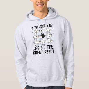 Sudadera Detente Cumplir Resistir Gran Reinicio Anti Global