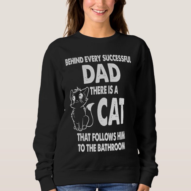 Sudadera Detrás de cada padre exitoso, un gato le sigue a N (Anverso)