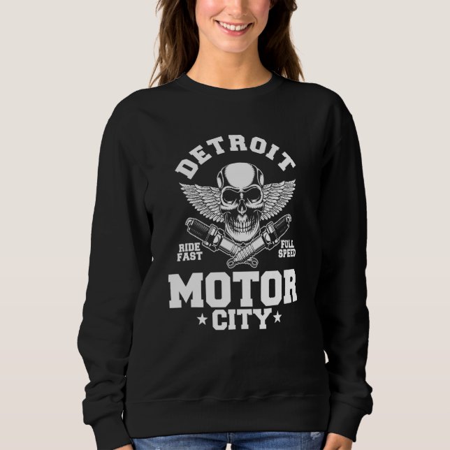 Sudadera Detroit Michigan Motor City Spark Plug Wade (Anverso)