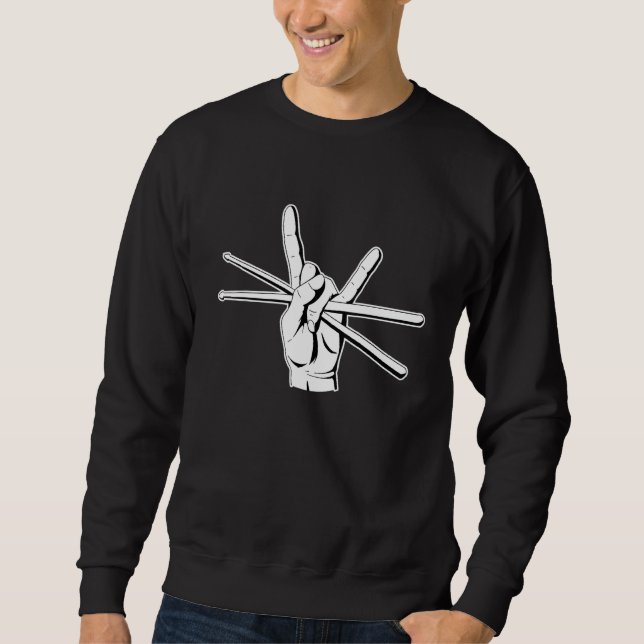 Sudadera Devil Horns Rock Drummer (Anverso)