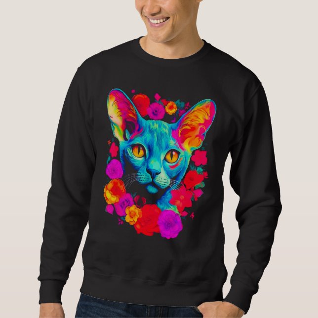 Sudadera Devon Rex Cat Flower (Anverso)