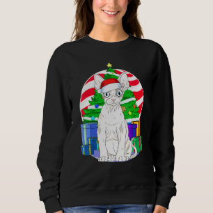 Sudadera Devon Rex Cat Santa Decoración de árbol de Navidad